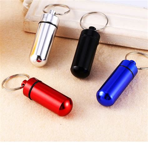 steel pill box keychain|aluminum pill box keychain.